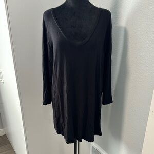 Zenana Outfitters Black Relaxed 3/4 Sleeve Tunic